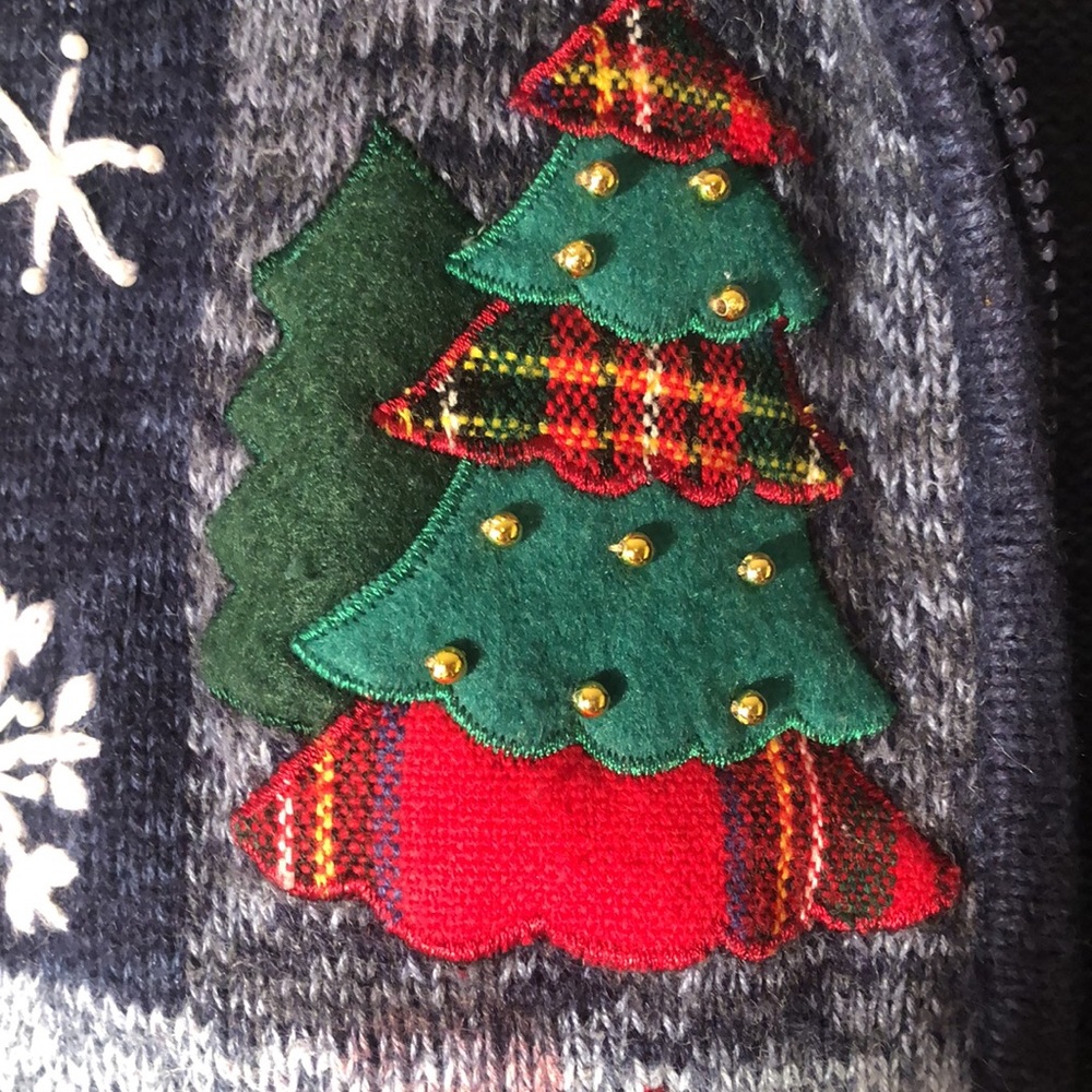 Heirloom Christmas VTG Y2k festive embroidered collection sweater cardigan vest - Picture 8 of 9